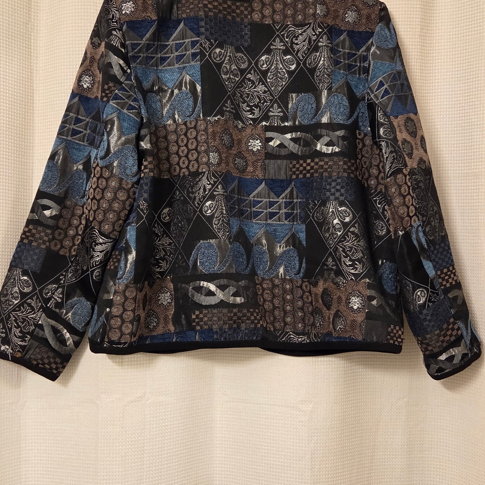 Phenix Blue and Brown Patchwork Blazer - image 5